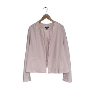 Torrid Blazer Women’s Size 3X Light Baby Pink Open Long Sleeve Jacket Collarless